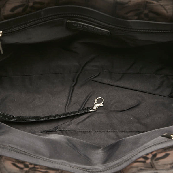 シャネル ニュートラベルライン ハンドバッグ ブラック ブラウン ナイロン レザー レディース CHANEL 【中古】