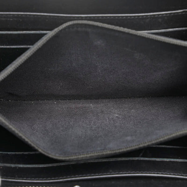 シャネル ブリリアント マトラッセ ココマーク ラウンドファスナー 長財布 ブラック エナメル レディース CHANEL 【中古】