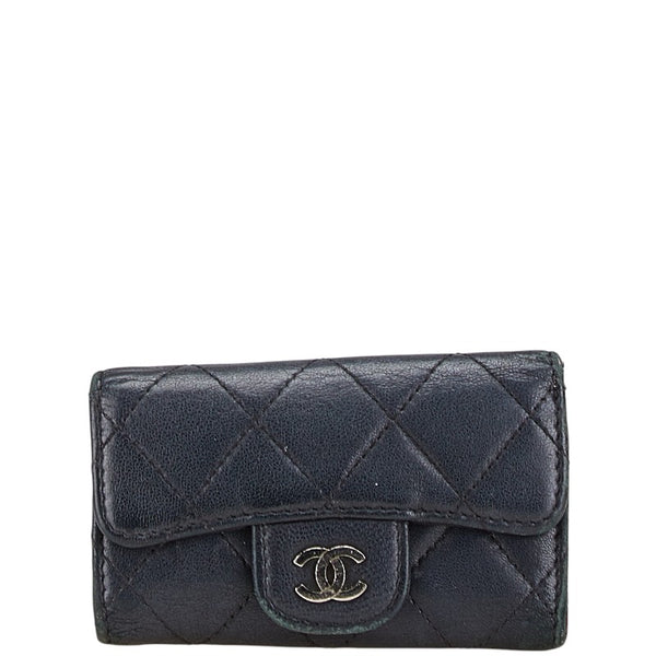 シャネル マトラッセ ココマーク キーケース 6連 ブラック ラムスキン レディース CHANEL 【中古】