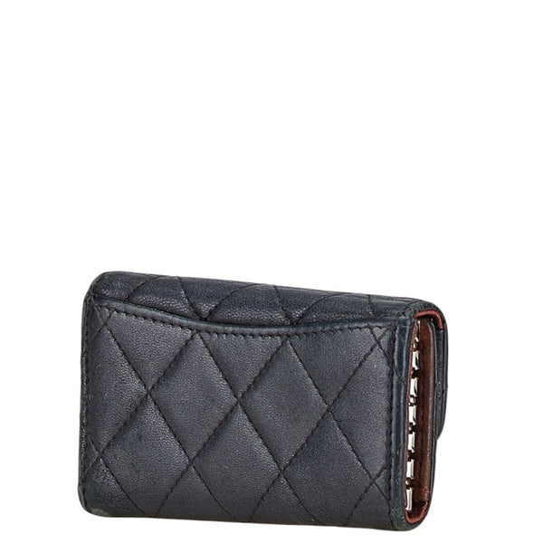 シャネル マトラッセ ココマーク キーケース 6連 ブラック ラムスキン レディース CHANEL 【中古】