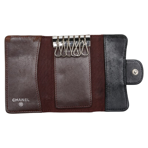 シャネル マトラッセ ココマーク キーケース 6連 ブラック ラムスキン レディース CHANEL 【中古】