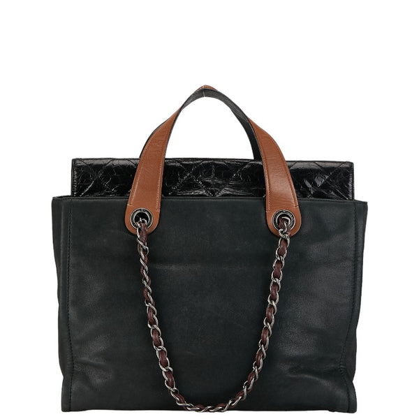 シャネル マトラッセ インザミックス ハンドバッグ ショルダーバッグ ブラック ブラウン レザー レディース CHANEL 【中古】