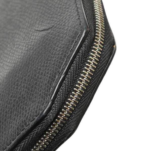 CAMILLE FOURNET カミーユフォルネ ラウンドジップ 長財布 ブラック ブルー レザー アリゲーター レディース 【中古】