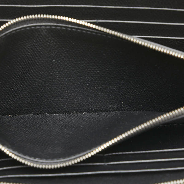 CAMILLE FOURNET カミーユフォルネ ラウンドジップ 長財布 ブラック ブルー レザー アリゲーター レディース 【中古】