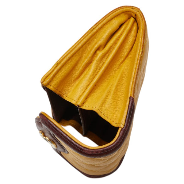 シャネル マトラッセ ココマーク コインケース カードケース イエロー ブラウン ラムスキン レディース CHANEL 【中古】