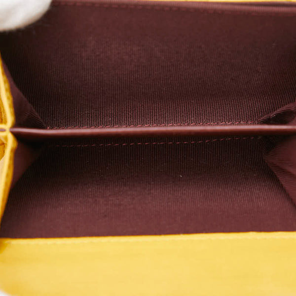 シャネル マトラッセ ココマーク コインケース カードケース イエロー ブラウン ラムスキン レディース CHANEL 【中古】