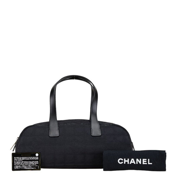 シャネル ニュートラベルライン ミニボストンバッグ ハンドバッグ ブラック ナイロン レザー レディース CHANEL 【中古】
