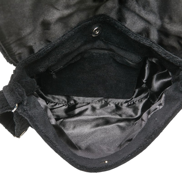 シャネル ノベルティ ココマーク 斜め掛け ショルダーバッグ ブラック ホワイト パイル レディース CHANEL 【中古】