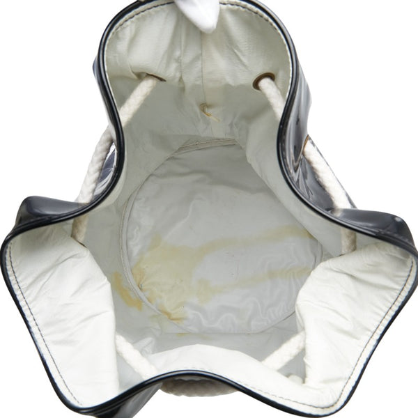 シャネル ノベルティ ショルダーバッグ ブラック ホワイト パテントレザー レディース CHANEL 【中古】