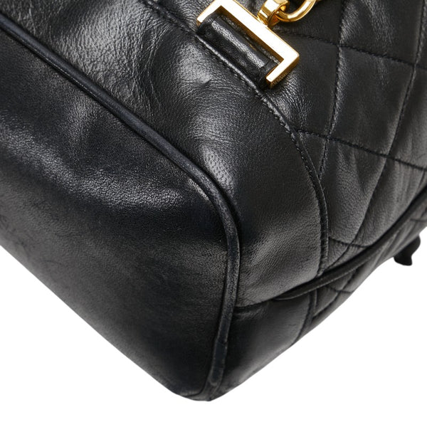 シャネル マトラッセ ココマーク ゴールド金具 チェーン リュック バックパック ブラック ラムスキン レディース CHANEL 【中古】
