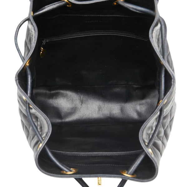 シャネル マトラッセ ココマーク ゴールド金具 チェーン リュック バックパック ブラック ラムスキン レディース CHANEL 【中古】