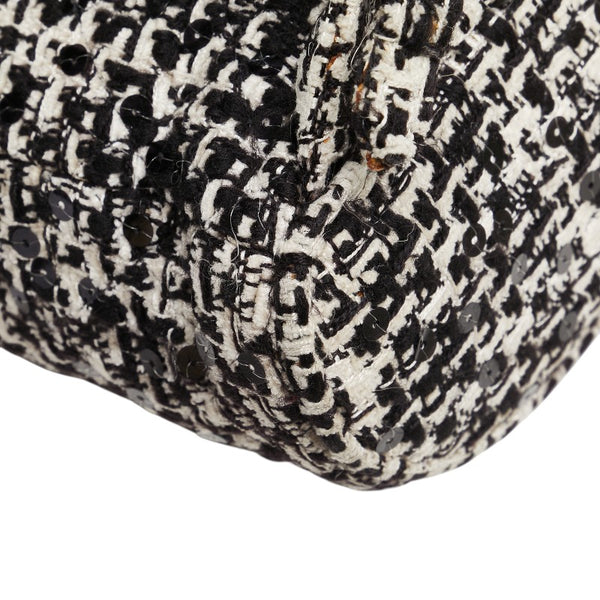 シャネル マトラッセ ココマーク ゴールド金具 チェーン リュック バックパック ブラック ホワイト ツイード スパンコール レディース CHANEL 【中古】