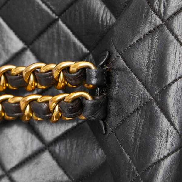 シャネル マトラッセ ココマーク ゴールド金具 チェーン リュック バックパック ブラック ラムスキン レディース CHANEL 【中古】