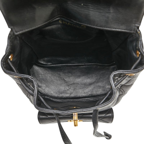 シャネル マトラッセ ココマーク ゴールド金具 チェーン リュック バックパック ブラック ラムスキン レディース CHANEL 【中古】