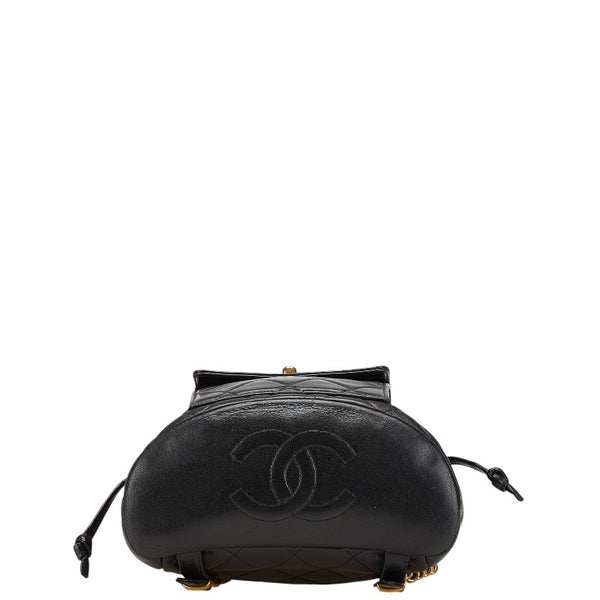 シャネル マトラッセ ココマーク ゴールド金具 チェーン リュック バックパック ブラック ラムスキン レディース CHANEL 【中古】
