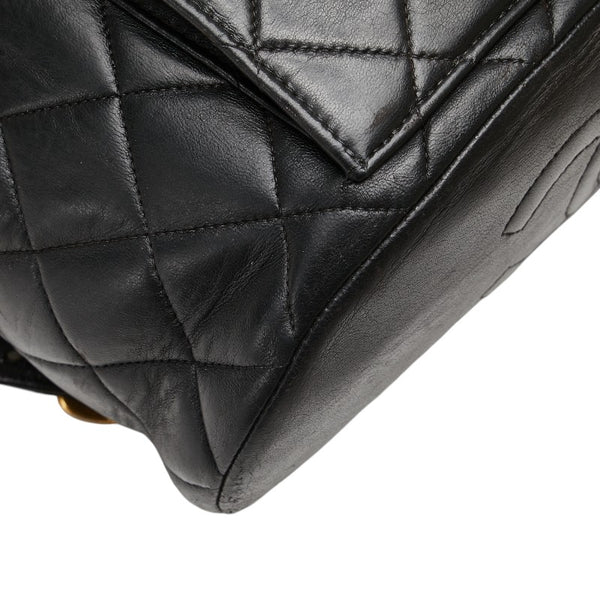 シャネル マトラッセ ココマーク ゴールド金具 チェーン リュック バックパック ブラック ラムスキン レディース CHANEL 【中古】
