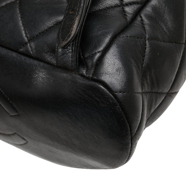 シャネル マトラッセ ココマーク ゴールド金具 チェーン リュック バックパック ブラック ラムスキン レディース CHANEL 【中古】