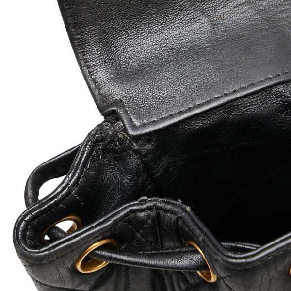 シャネル マトラッセ ココマーク ゴールド金具 チェーン リュック バックパック ブラック ラムスキン レディース CHANEL 【中古】