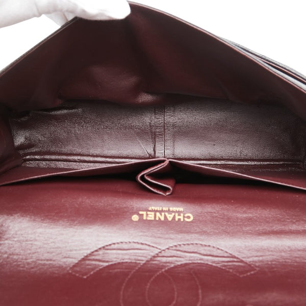 シャネル マトラッセ ココマーク Wフラップ チェーン ショルダーバッグ ハンドバッグ ブラック キャビアスキン レディース CHANEL 【中古】