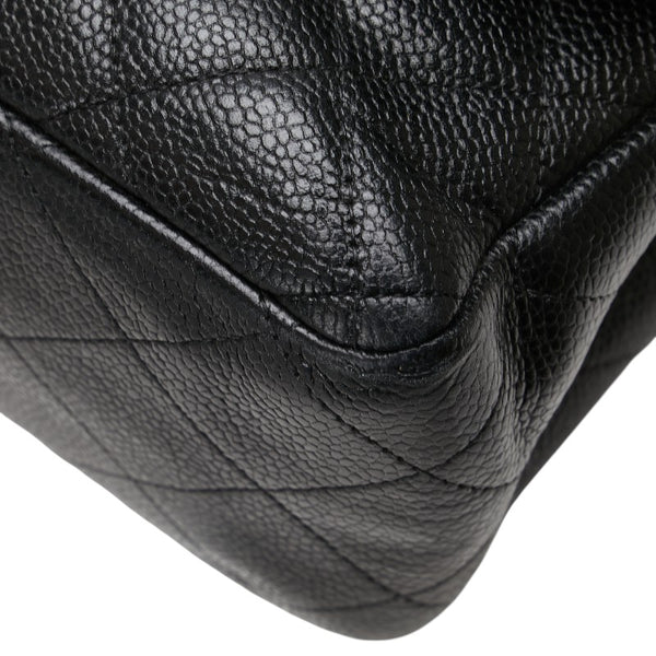 シャネル マトラッセ ココマーク Wフラップ チェーン ショルダーバッグ ハンドバッグ ブラック キャビアスキン レディース CHANEL 【中古】