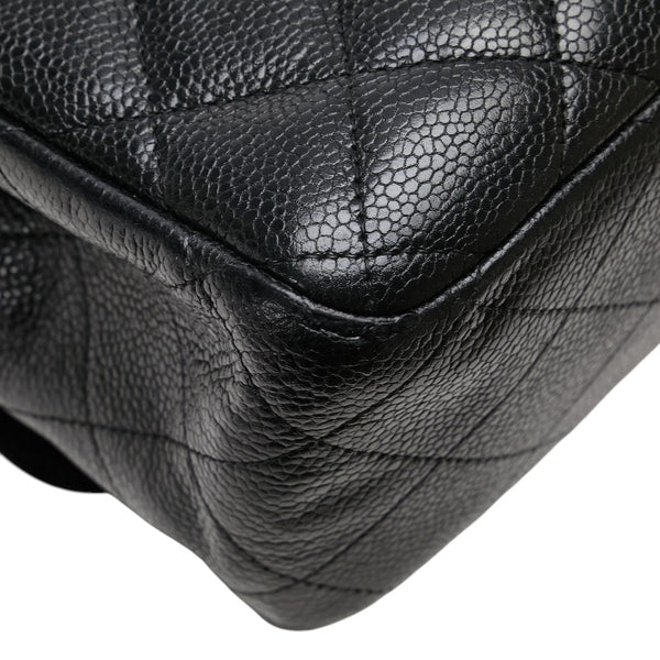 シャネル マトラッセ ココマーク Wフラップ チェーン ショルダーバッグ ハンドバッグ ブラック キャビアスキン レディース CHANEL 【中古】