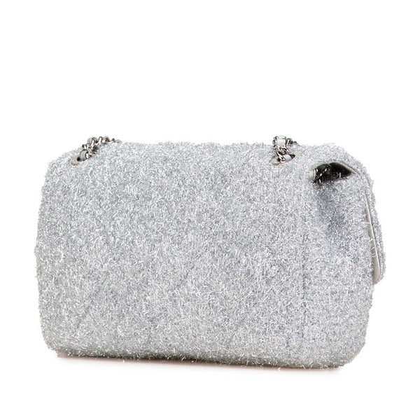 シャネル プールトゥ グリッター  チェーン ショルダーバッグ A91984 シルバー マイクロファイバー ラムスキン レディース CHANEL 【中古】