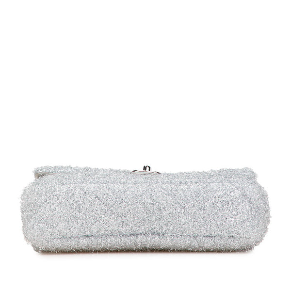 シャネル プールトゥ グリッター  チェーン ショルダーバッグ A91984 シルバー マイクロファイバー ラムスキン レディース CHANEL 【中古】