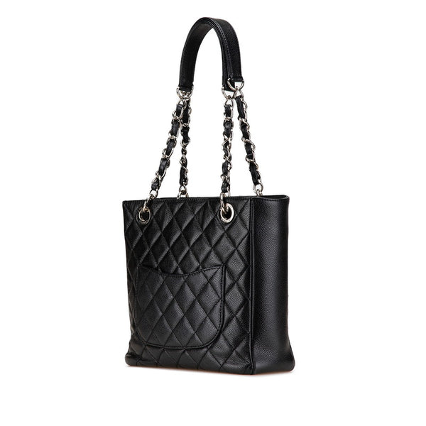 シャネル マトラッセ PSTトート ココマーク チェーン トートバッグ ショルダーバッグ ブラック キャビアスキン レディース CHANEL 【中古】