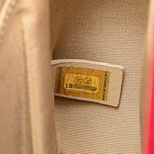 シャネル ボーイシャネル ココマーク チェーン ショルダーバッグ ハンドバッグ レッド ラムスキン レディース CHANEL 【中古】