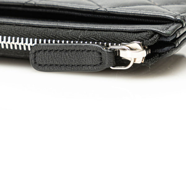 シャネル マトラッセ ココマーク カードケース コインケース ブラック ラムスキン ラインストーン レディース CHANEL 【中古】