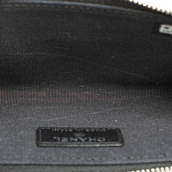 シャネル マトラッセ ココマーク カードケース コインケース ブラック ラムスキン ラインストーン レディース CHANEL 【中古】