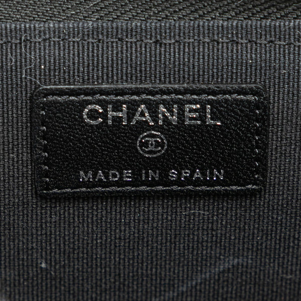 シャネル マトラッセ ココマーク カードケース コインケース ブラック ラムスキン ラインストーン レディース CHANEL 【中古】