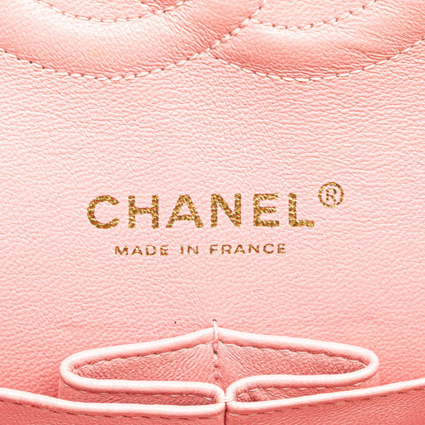 シャネル マトラッセ ココマーク Wフラップ チェーン ショルダーバッグ ハンドバッグ ピンク キャビアスキン レディース CHANEL 【中古】