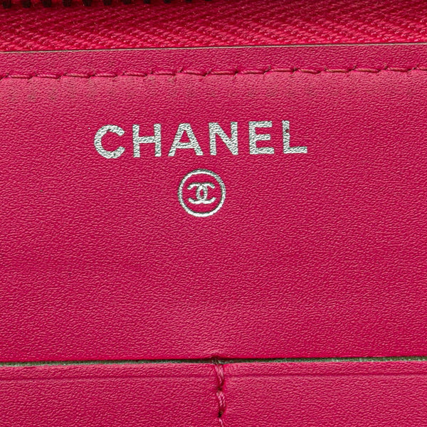 シャネル マトラッセ ココマーク クラッチバッグ ウォレットバッグ ピンク キャビアスキン レディース CHANEL 【中古】