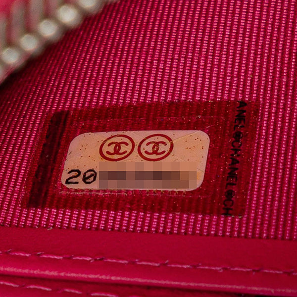 シャネル マトラッセ ココマーク クラッチバッグ ウォレットバッグ ピンク キャビアスキン レディース CHANEL 【中古】