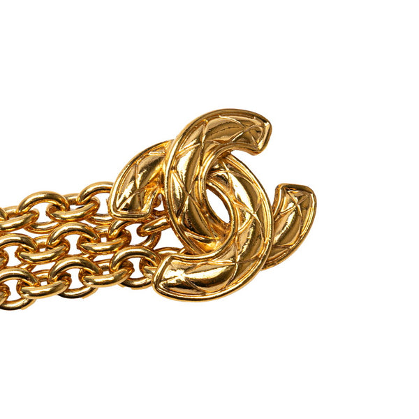 シャネル マトラッセ ココマーク 3連 チェーンベルト ゴールド メッキ レディース CHANEL 【中古】