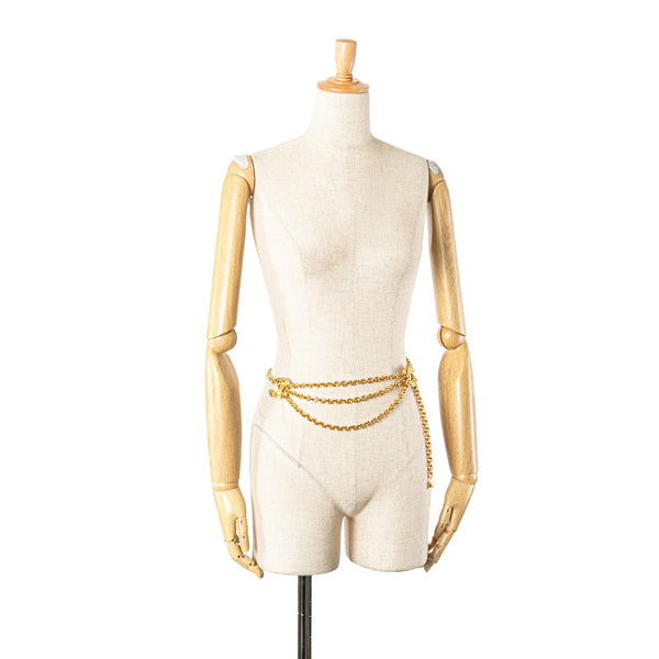 シャネル マトラッセ ココマーク 3連 チェーンベルト ゴールド メッキ レディース CHANEL 【中古】