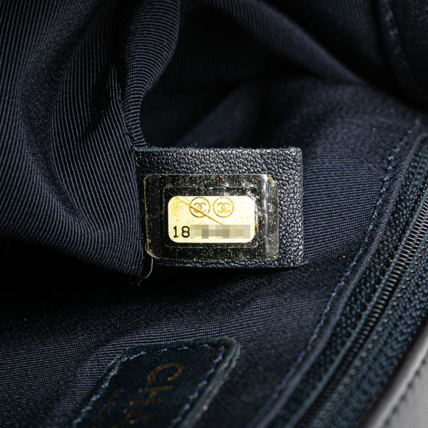 シャネル ボーイシャネル ココマーク チェーン ショルダーバッグ ハンドバッグ ネイビー レッド ラムスキン レディース CHANEL 【中古】