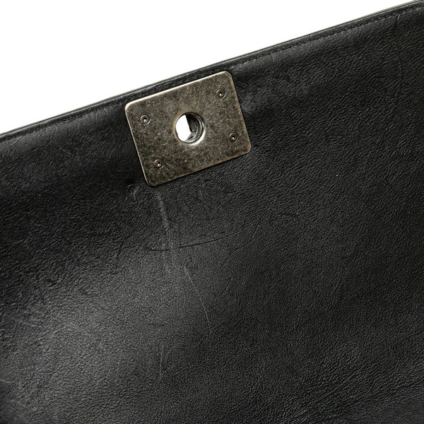 シャネル ボーイシャネル25 ワイルドステッチ チェーン ショルダーバッグ ブラック ラムスキン レディース CHANEL 【中古】