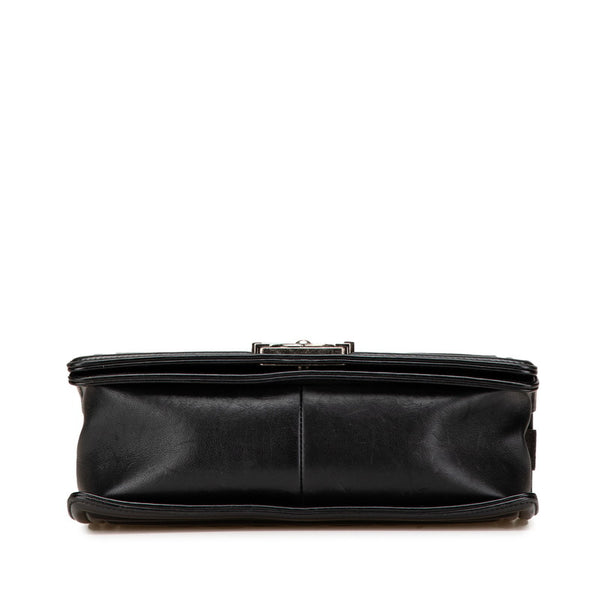 シャネル ボーイシャネル25 ワイルドステッチ チェーン ショルダーバッグ ブラック ラムスキン レディース CHANEL 【中古】