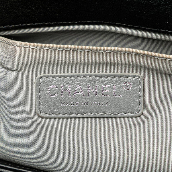 シャネル ボーイシャネル25 ワイルドステッチ チェーン ショルダーバッグ ブラック ラムスキン レディース CHANEL 【中古】