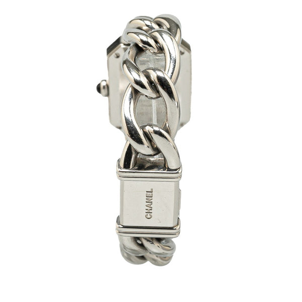 シャネル プルミエール ベゼルダイヤ 腕時計 サイズ:S H0495 クオーツ ブラック文字盤 ステンレススチール レディース CHANEL 【中古】