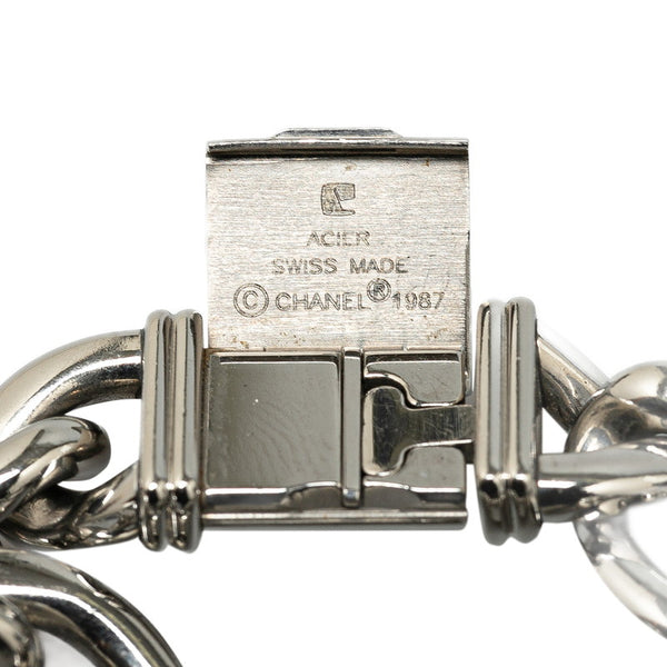 シャネル プルミエール ベゼルダイヤ 腕時計 サイズ:S H0495 クオーツ ブラック文字盤 ステンレススチール レディース CHANEL 【中古】