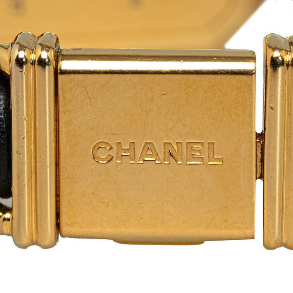 シャネル プルミエール 腕時計 サイズ:L H0001 クオーツ ブラック文字盤 メッキ レディース CHANEL 【中古】