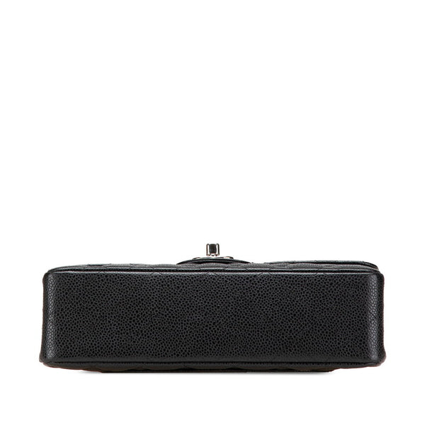 シャネル マトラッセ ココマーク Wフラップ チェーン ショルダーバッグ ハンドバッグ ブラック シルバー キャビアスキン レディース CHANEL 【中古】