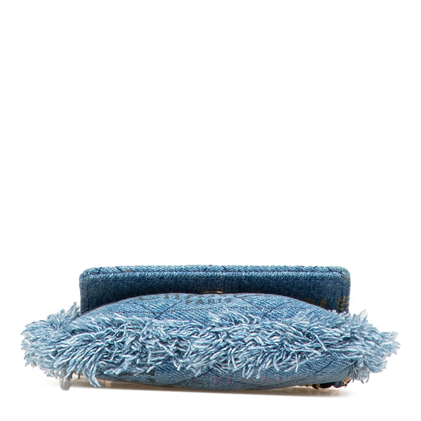 シャネル マトラッセ ココマーク  チェーン ショルダーバッグ インディゴブルー ゴールド金具 デニム レディース CHANEL 【中古】