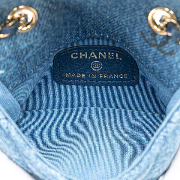 シャネル マトラッセ ココマーク  チェーン ショルダーバッグ インディゴブルー ゴールド金具 デニム レディース CHANEL 【中古】