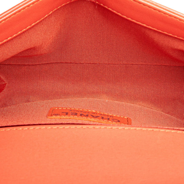 シャネル ボーイシャネル ココマーク チェーン ショルダーバッグ コーラルオレンジ マルチカラー ツイード レザー レディース CHANEL 【中古】