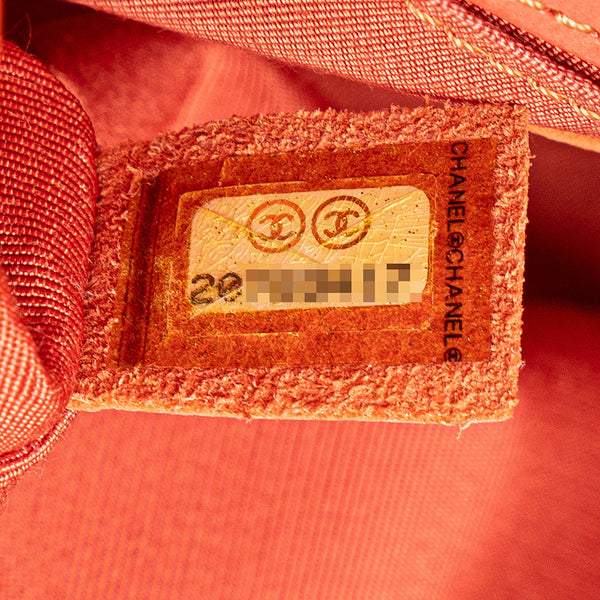 シャネル ボーイシャネル ココマーク チェーン ショルダーバッグ コーラルオレンジ マルチカラー ツイード レザー レディース CHANEL 【中古】