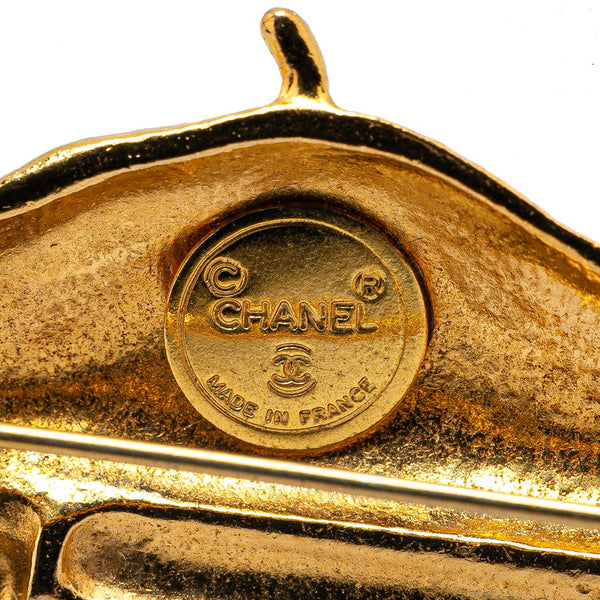 シャネル ベレー帽 帽子 リボン モチーフ ブローチ ゴールド メッキ レディース CHANEL 【中古】